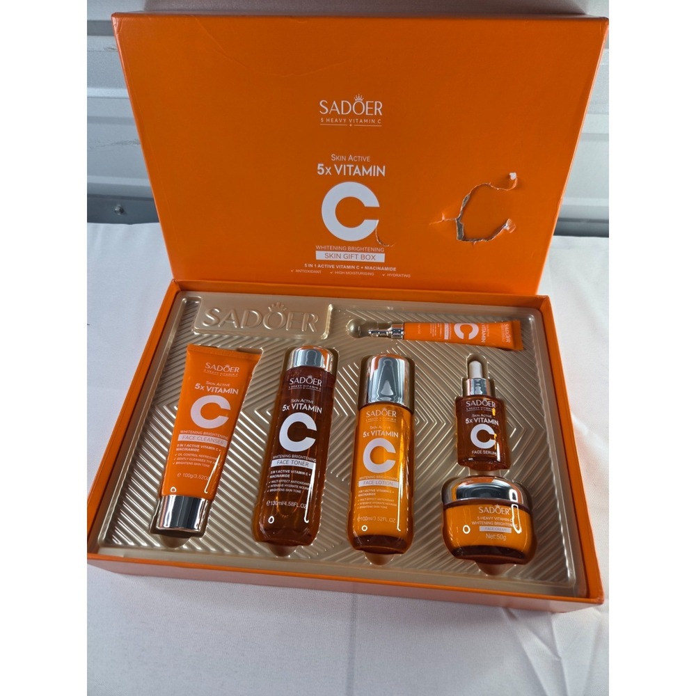 SADOER 5X Vitamin C Skincare Serum Toner Lotion Cream Cleanser **SEE NOTES**
